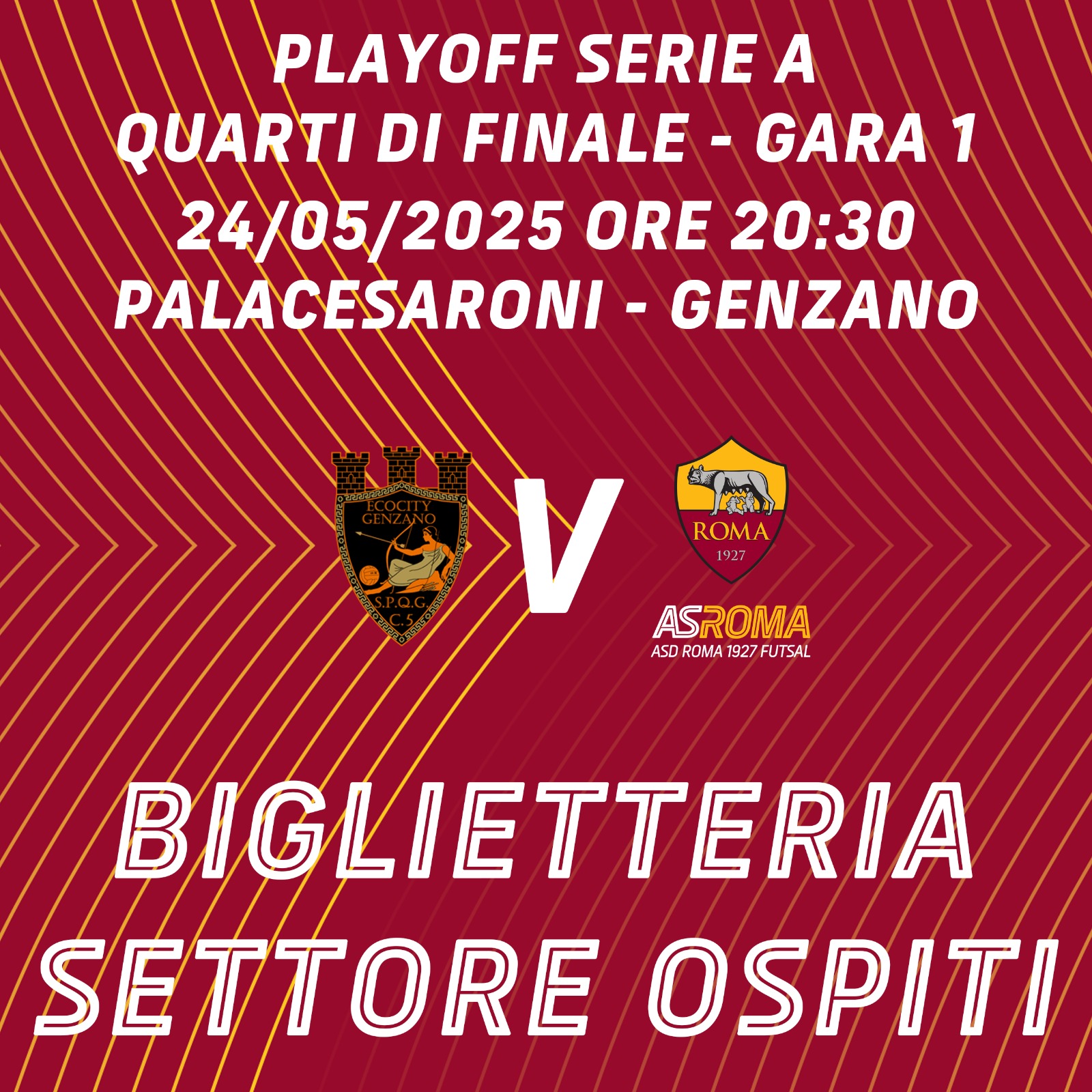 Biglietteria settore ospiti | Ecocity Genzano - Roma 1927 | Playoff